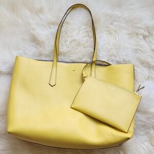 Kate Spade Yellow Tote with Matching Pouch